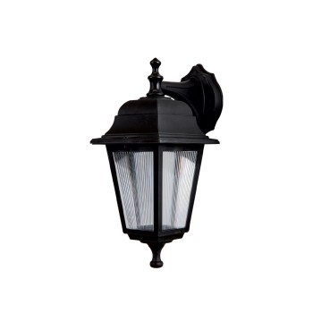 GLOBOSTAR® SOLME 203-0211 Vintage Φωτιστικό Τοίχου - Απλίκα με Ντουί 1 x E27 AC 220-240V IP44 - Μαύρο - Μ15 x Π20 x Υ35cm