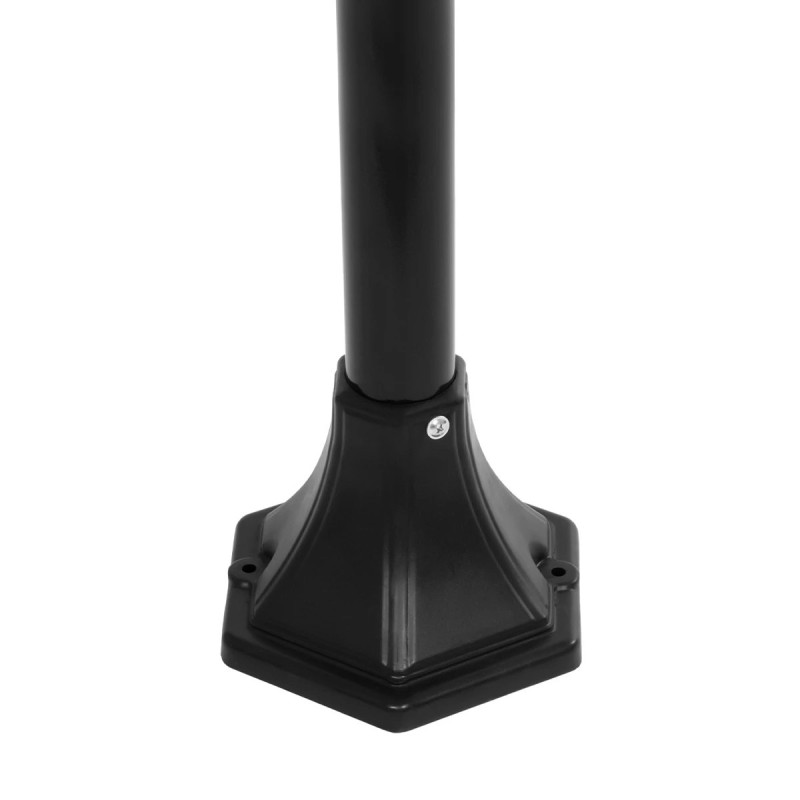 GloboStar® SOLME 203-0212 Vintage Επιδαπέδιο Φωτιστικό Φαναράκι Μονόφωτο 1 x E27 IP44 Μαύρο Πλαστικό Σώμα - Μ15 x Π15 x Υ100cm