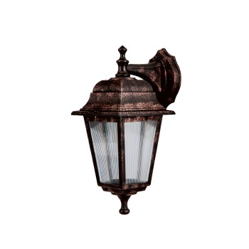 GLOBOSTAR® SOLME 203-0216 Vintage Φωτιστικό Τοίχου - Απλίκα με Ντουί 1 x E27 AC 220-240V IP44 - Χάλκινο - Μ15 x Π20 x Υ35cm