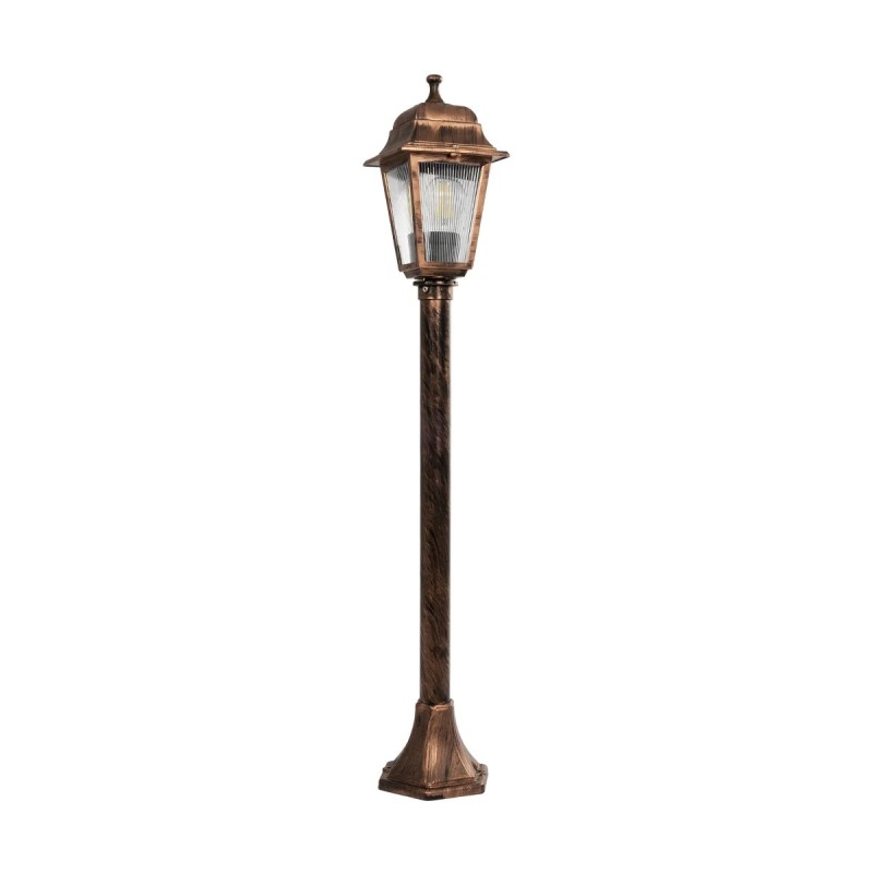 GloboStar® SOLME 203-0217 Vintage Επιδαπέδιο Φωτιστικό Φαναράκι Μονόφωτο 1 x E27 IP44 Χάλκινο Πλαστικό Σώμα - Μ16.5 x Π16.5 x Υ100cm