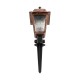 GloboStar® SOLME 203-0218 Vintage Καρφωτό Φωτιστικό Φαναράκι Μονόφωτο 1 x E27 IP44 Χάλκινο & Διάφανο Πλαστικό - Μ15 x Π15 x Υ50cm
