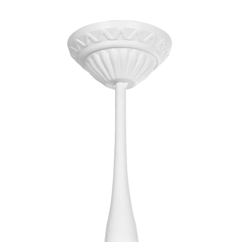 GloboStar® SOLME 203-0219 Vintage Κρεμαστό Φωτιστικό Φαναράκι Μονόφωτο 1 x E27 IP44 Λευκό Πλαστικό Σώμα - Μ15 x Π15 x Υ50cm