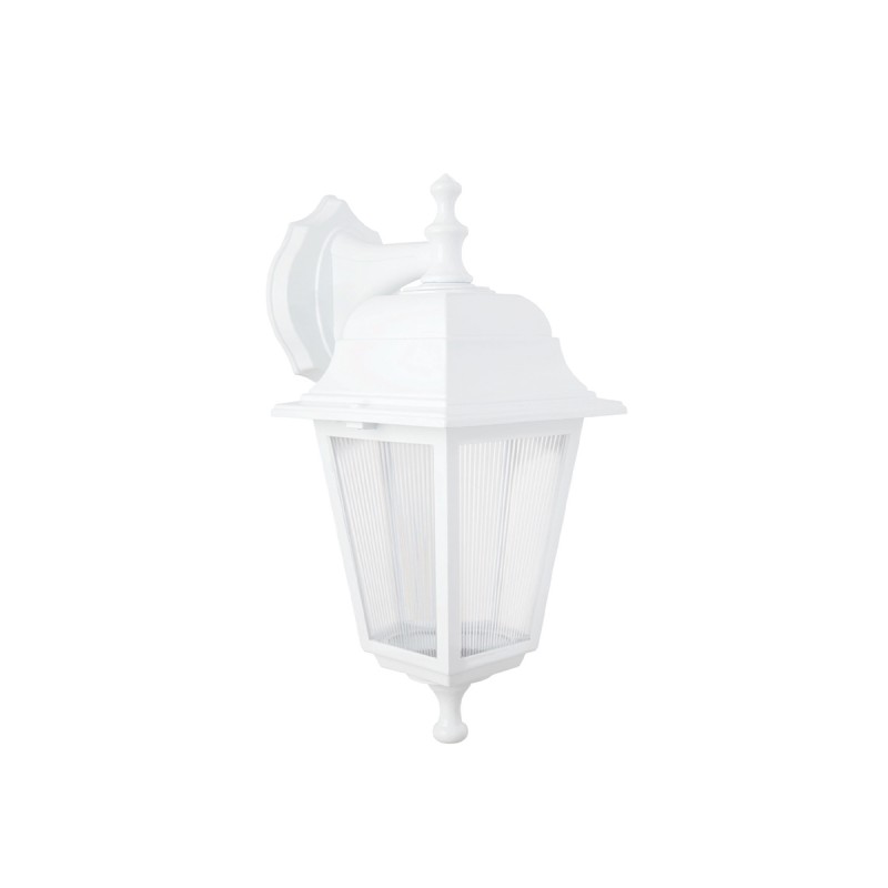 GloboStar® SOLME 203-0221 Vintage Επιτοίχιο Φωτιστικό Φαναράκι Μονόφωτο 1 x E27 IP44 Λευκό Πλαστικό - Μ19 x Π15 x Υ35cm
