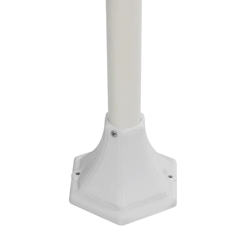 GloboStar® SOLME 203-0222 Vintage Επιδαπέδιο Φωτιστικό Φαναράκι Μονόφωτο 1 x E27 IP44 Λευκό Πλαστικό Σώμα - Μ15 x Π15 x Υ100cm