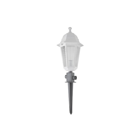 GloboStar® SOLME 203-0223 Vintage Καρφωτό Φωτιστικό Φαναράκι Μονόφωτο 1 x E27 IP44 Λευκό & Διάφανο Πλαστικό - Μ15 x Π15 x Υ45cm