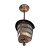 GloboStar® ZARDIN 203-0224 Vintage Κρεμαστό Φωτιστικό Φαναράκι Μονόφωτο 1 x E27 IP44 Χάλκινο Πλαστικό Σώμα - Μ17 x Π17 x Υ42cm