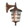 GloboStar® ZARDIN 203-0226 Vintage Επιτοίχιο Φωτιστικό Φαναράκι Μονόφωτο 1 x E27 IP44 Χάλκινο Πλαστικό Σώμα - Μ22 x Π17 x Υ27cm