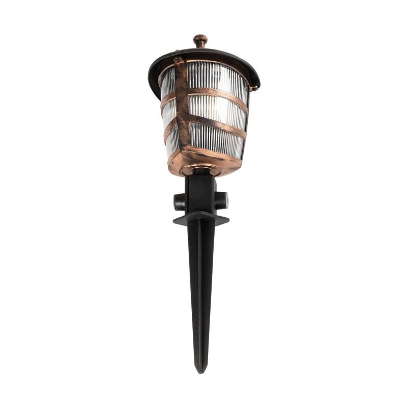GloboStar® ZARDIN 203-0228 Vintage Καρφωτό Φωτιστικό Φαναράκι Μονόφωτο 1 x E27 IP44 Χάλκινο Πλαστικό Σώμα - Μ17 x Π17 x Υ45cm
