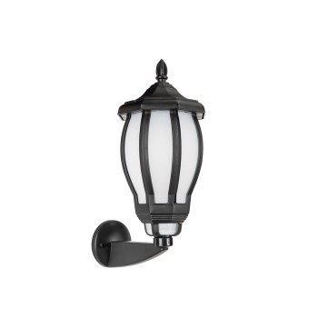 GLOBOSTAR® VERDI 203-0229 Vintage Φωτιστικό Τοίχου - Απλίκα με Ντουί 1 x E27 AC 220-240V IP44 - Μαύρο - Μ18 x Π25 x Υ40cm