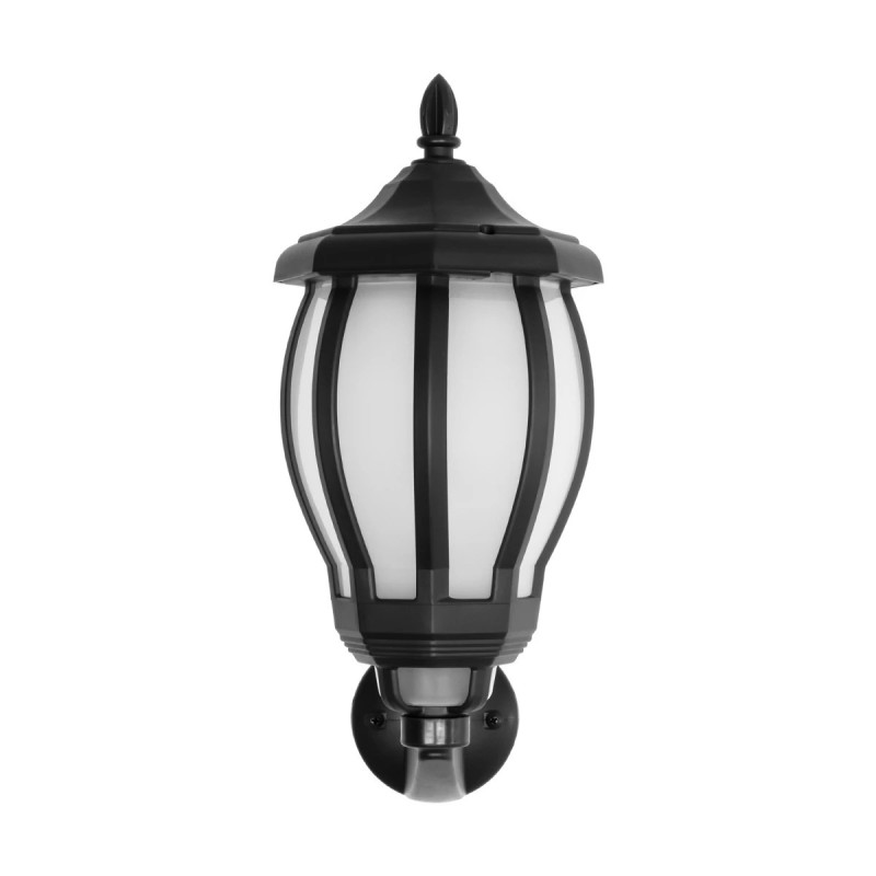 GloboStar® VERDI 203-0229 Vintage Επιτοίχιο Φωτιστικό Φαναράκι Μονόφωτο 1 x E27 IP44 Μαύρο Πλαστικό Σώμα - Μ23 x Π17 x Υ40cm