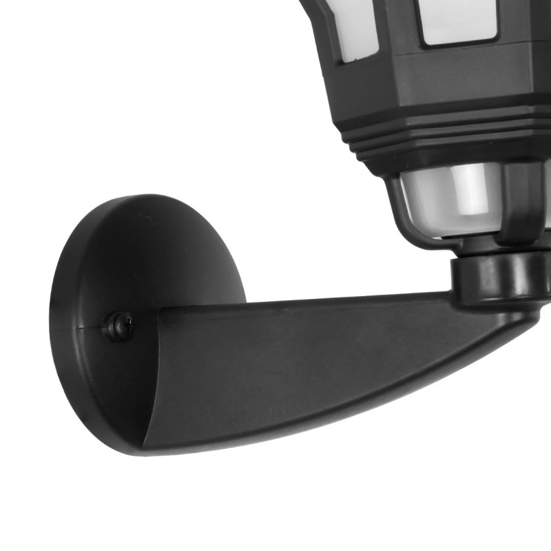 GloboStar® VERDI 203-0229 Vintage Επιτοίχιο Φωτιστικό Φαναράκι Μονόφωτο 1 x E27 IP44 Μαύρο Πλαστικό Σώμα - Μ23 x Π17 x Υ40cm