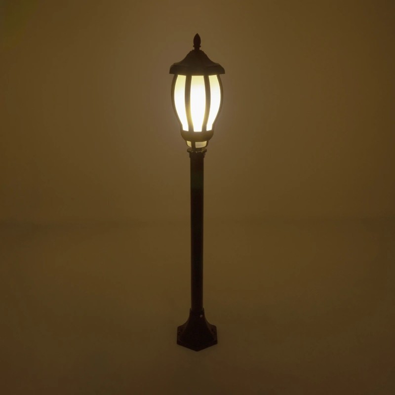 GloboStar® VERDI 203-0230 Vintage Επιδαπέδιο Φωτιστικό Φαναράκι Μονόφωτο 1 x E27 IP44 Μαύρο Πλαστικό Σώμα - Μ17 x Π17 x Υ104.5cm