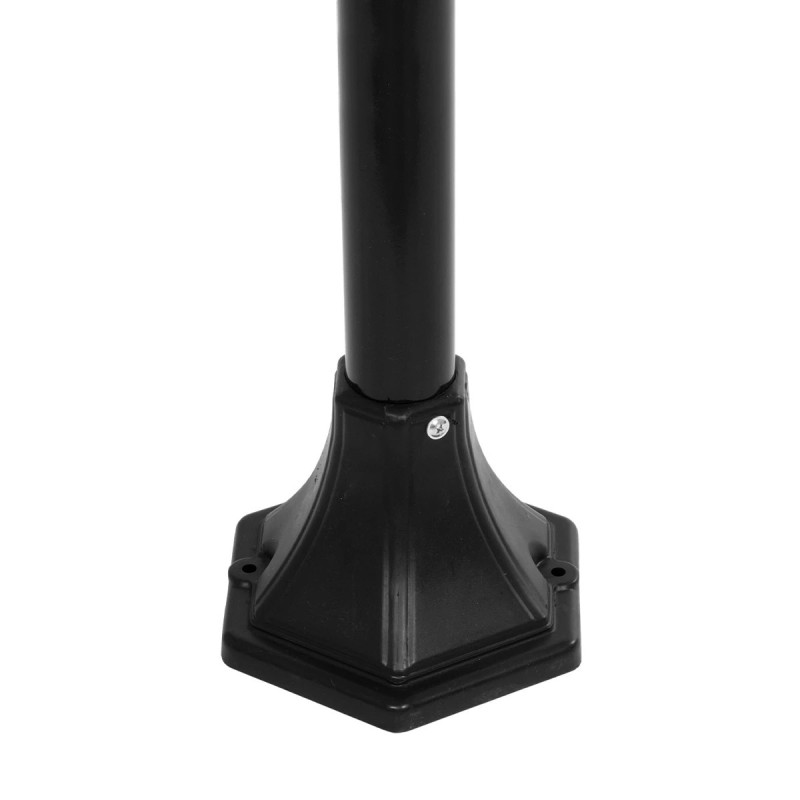 GloboStar® VERDI 203-0230 Vintage Επιδαπέδιο Φωτιστικό Φαναράκι Μονόφωτο 1 x E27 IP44 Μαύρο Πλαστικό Σώμα - Μ17 x Π17 x Υ104.5cm