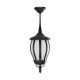 GloboStar® VERDI 203-0232 Vintage Κρεμαστό Φωτιστικό Φαναράκι Μονόφωτο 1 x E27 IP44 Μαύρο Πλαστικό Σώμα - Μ17 x Π17 x Υ52cm