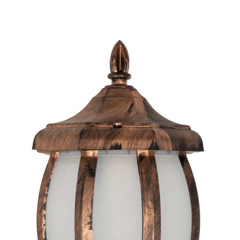 GloboStar® VERDI 203-0233 Vintage Επιτοίχιο Φωτιστικό Φαναράκι Μονόφωτο 1 x E27 IP44 Χάλκινο Πλαστικό Σώμα - Μ23 x Π17 x Υ40cm