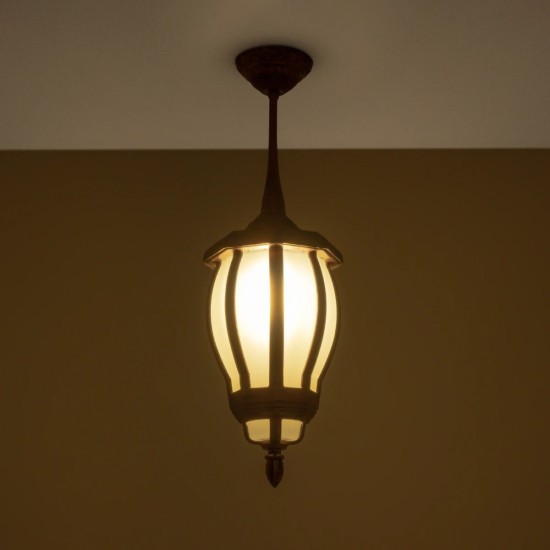 GloboStar® VERDI 203-0234 Vintage Κρεμαστό Φωτιστικό Φαναράκι Μονόφωτο 1 x E27 IP44 Χάλκινο Πλαστικό Σώμα - Μ17 x Π17 x Υ47cm GloboStar® VERDI 203-0234 Vintage Κρεμαστό Φωτιστικό Φαναράκι Μονόφωτο 1 x E27 IP44 Χάλκινο Πλαστικό Σώμα - Μ17 x Π17 x Υ47cm