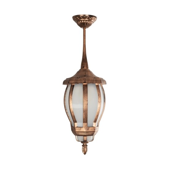 GloboStar® VERDI 203-0234 Vintage Κρεμαστό Φωτιστικό Φαναράκι Μονόφωτο 1 x E27 IP44 Χάλκινο Πλαστικό Σώμα - Μ17 x Π17 x Υ47cm GloboStar® VERDI 203-0234 Vintage Κρεμαστό Φωτιστικό Φαναράκι Μονόφωτο 1 x E27 IP44 Χάλκινο Πλαστικό Σώμα - Μ17 x Π17 x Υ47cm
