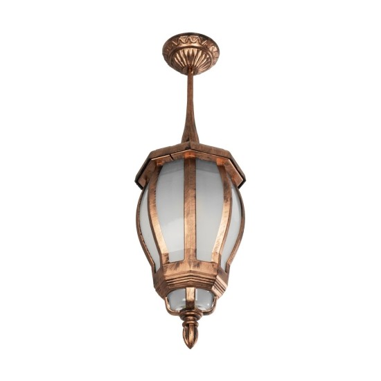 GloboStar® VERDI 203-0234 Vintage Κρεμαστό Φωτιστικό Φαναράκι Μονόφωτο 1 x E27 IP44 Χάλκινο Πλαστικό Σώμα - Μ17 x Π17 x Υ47cm GloboStar® VERDI 203-0234 Vintage Κρεμαστό Φωτιστικό Φαναράκι Μονόφωτο 1 x E27 IP44 Χάλκινο Πλαστικό Σώμα - Μ17 x Π17 x Υ47cm