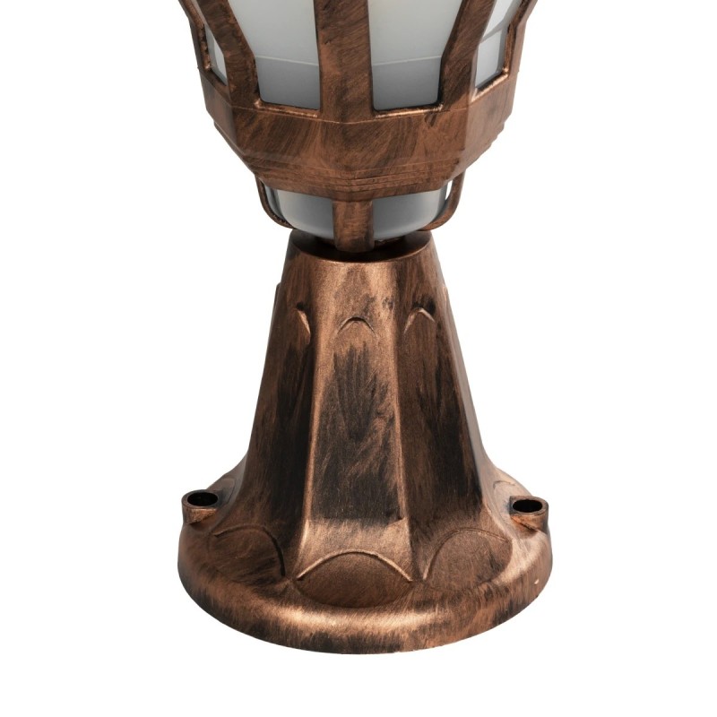 GloboStar® VERDI 203-0235 Vintage Επιδαπέδιο Φωτιστικό Φαναράκι Μονόφωτο 1 x E27 IP44 Χάλκινο Πλαστικό Σώμα - Μ17 x Π17 x Υ47cm