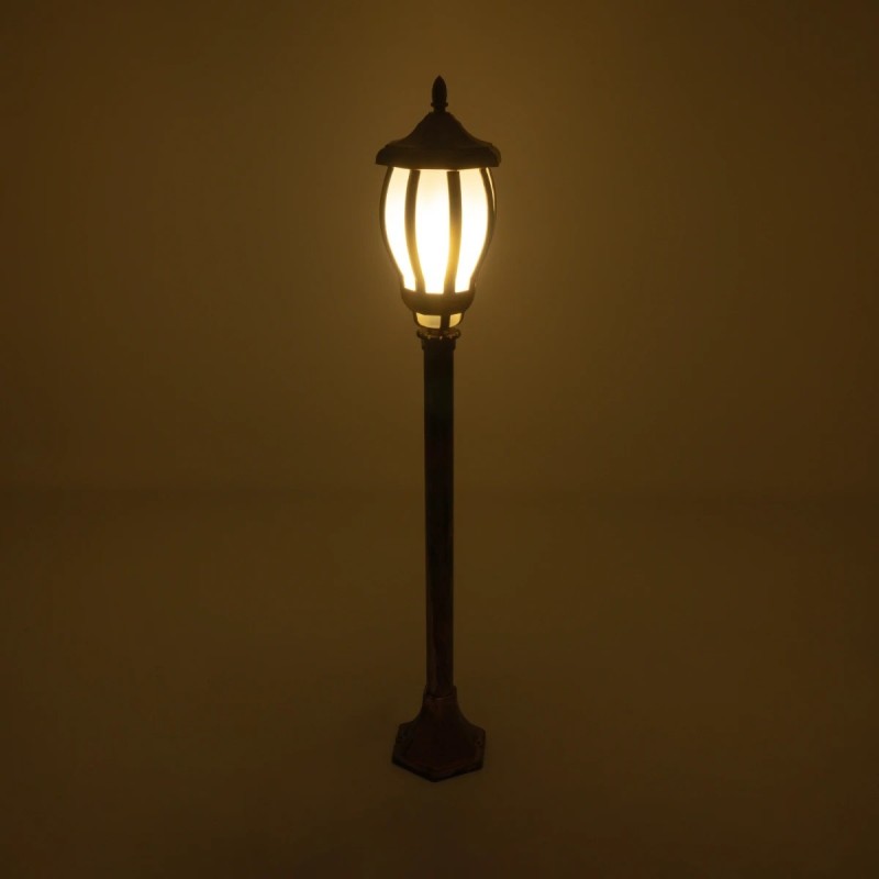 GloboStar® VERDI 203-0236 Vintage Επιδαπέδιο Φωτιστικό Φαναράκι Μονόφωτο 1 x E27 IP44 Χάλκινο Πλαστικό Σώμα - Μ17 x Π17 x Υ104.5cm