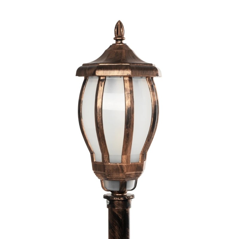 GloboStar® VERDI 203-0236 Vintage Επιδαπέδιο Φωτιστικό Φαναράκι Μονόφωτο 1 x E27 IP44 Χάλκινο Πλαστικό Σώμα - Μ17 x Π17 x Υ104.5cm