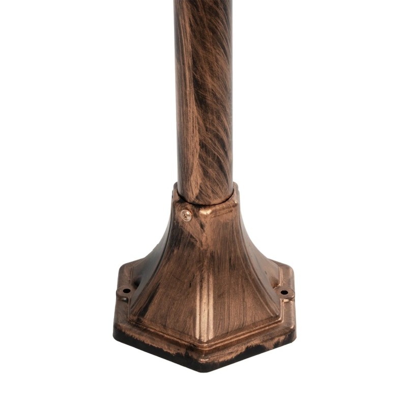 GloboStar® VERDI 203-0236 Vintage Επιδαπέδιο Φωτιστικό Φαναράκι Μονόφωτο 1 x E27 IP44 Χάλκινο Πλαστικό Σώμα - Μ17 x Π17 x Υ104.5cm