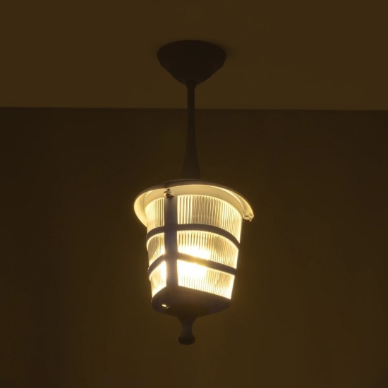 GloboStar® ZARDIN 203-0237 Vintage Κρεμαστό Φωτιστικό Φαναράκι Μονόφωτο 1 x E27 IP44 Λευκό Πλαστικό Σώμα - Μ17 x Π17 x Υ42cm GloboStar® ZARDIN 203-0237 Vintage Κρεμαστό Φωτιστικό Φαναράκι Μονόφωτο 1 x E27 IP44 Λευκό Πλαστικό Σώμα - Μ17 x Π17 x Υ42cm