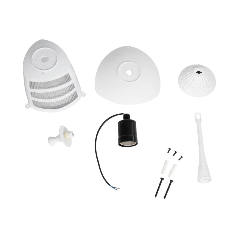 GloboStar® ZARDIN 203-0237 Vintage Κρεμαστό Φωτιστικό Φαναράκι Μονόφωτο 1 x E27 IP44 Λευκό Πλαστικό Σώμα - Μ17 x Π17 x Υ42cm