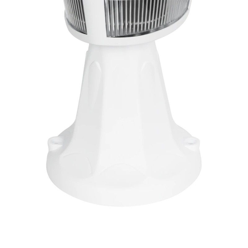 GloboStar® ZARDIN 203-0238 Vintage Επιδαπέδιο Φωτιστικό Φαναράκι Μονόφωτο 1 x E27 IP44 Λευκό Πλαστικό Σώμα - Μ17 x Π17 x Υ34cm