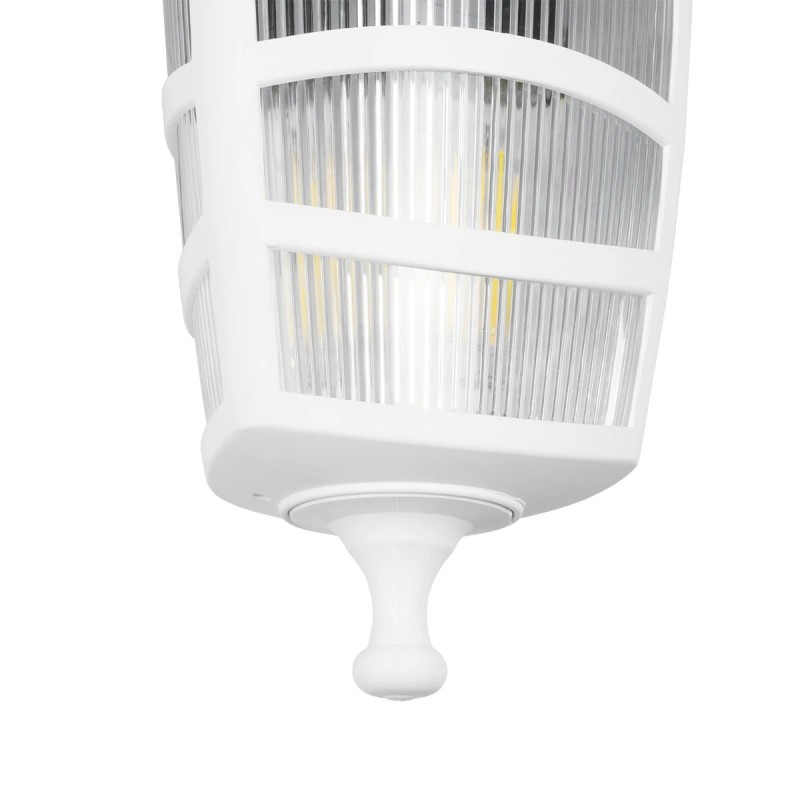 GloboStar® ZARDIN 203-0239 Vintage Επιτοίχιο Φωτιστικό Φαναράκι Μονόφωτο 1 x E27 IP44 Λευκό Πλαστικό Σώμα - Μ22 x Π17 x Υ27cm