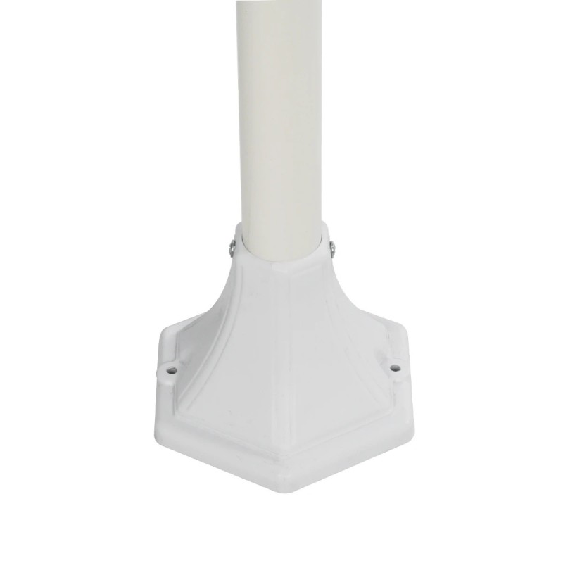 GloboStar® ZARDIN 203-0240 Vintage Επιδαπέδιο Φωτιστικό Φαναράκι Μονόφωτο 1 x E27 IP44 Λευκό Πλαστικό Σώμα - Μ16 x Π16 x Υ100cm