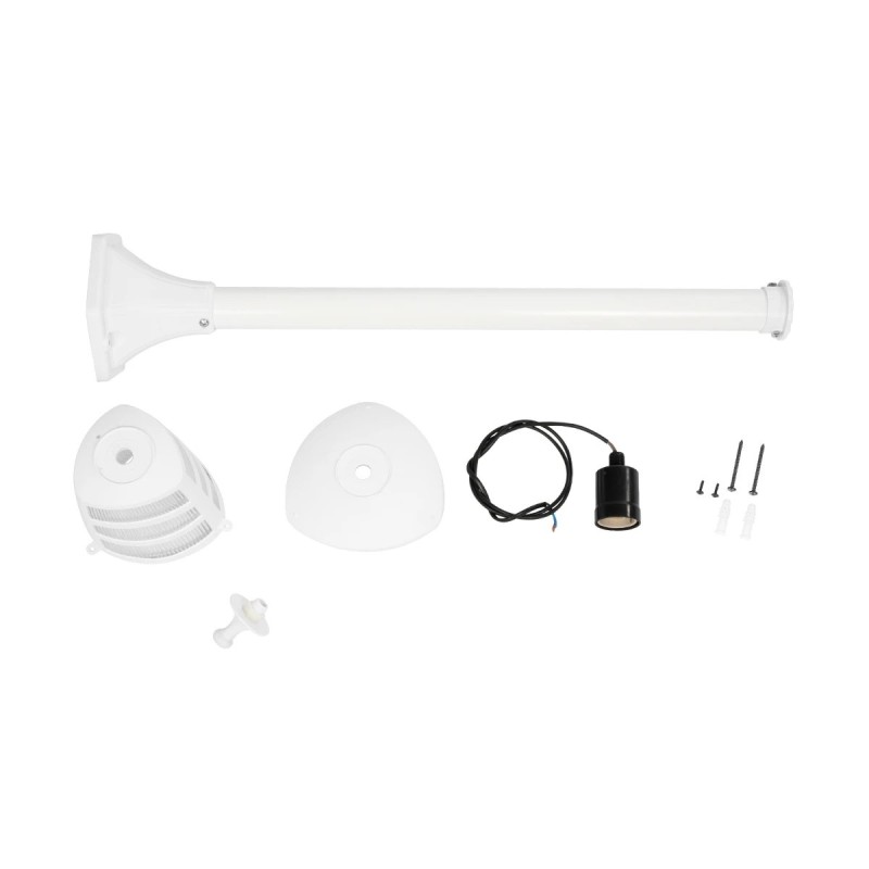 GloboStar® ZARDIN 203-0240 Vintage Επιδαπέδιο Φωτιστικό Φαναράκι Μονόφωτο 1 x E27 IP44 Λευκό Πλαστικό Σώμα - Μ16 x Π16 x Υ100cm