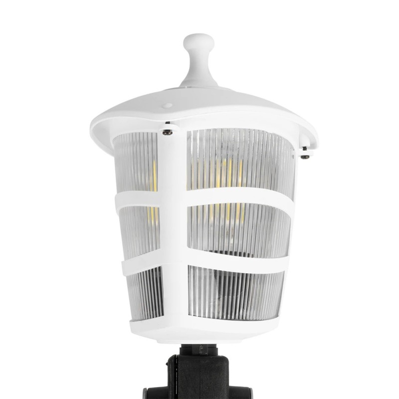 GloboStar® ZARDIN 203-0241 Vintage Καρφωτό Φωτιστικό Φαναράκι Μονόφωτο 1 x E27 IP44 Λευκό Πλαστικό Σώμα - Μ16 x Π16 x Υ51cm