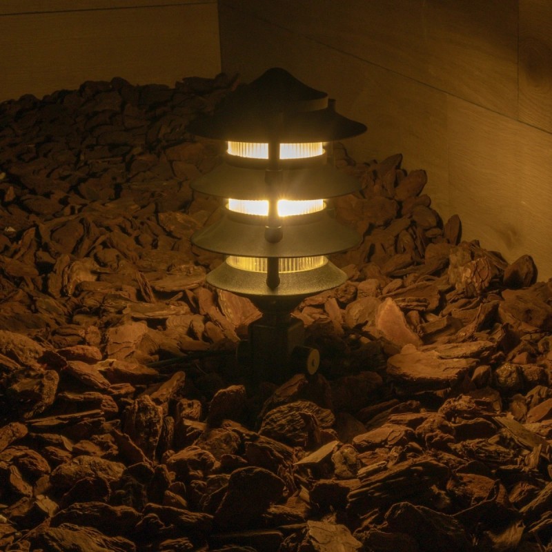 GloboStar® LANTERNA 203-0242 Μοντέρνο Καρφωτό Φωτιστικό Φαναράκι Μονόφωτο 1 x E27 IP44 Μαύρο Πλαστικό Σώμα - Μ17 x Π17 x Υ80cm