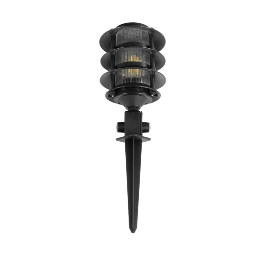 GloboStar® LANTERNA 203-0242 Μοντέρνο Καρφωτό Φωτιστικό Φαναράκι Μονόφωτο 1 x E27 IP44 Μαύρο Πλαστικό Σώμα - Μ17 x Π17 x Υ80cm
