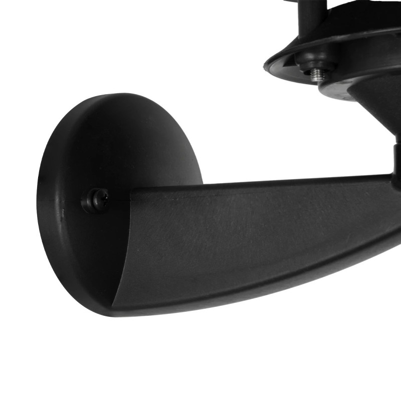 GloboStar® LANTERNA 203-0244 Μοντέρνο Επιτοίχιο Φωτιστικό Φαναράκι Μονόφωτο 1 x E27 IP44 Μαύρο Πλαστικό Σώμα - Μ24 x Π16 x Υ27.5cm