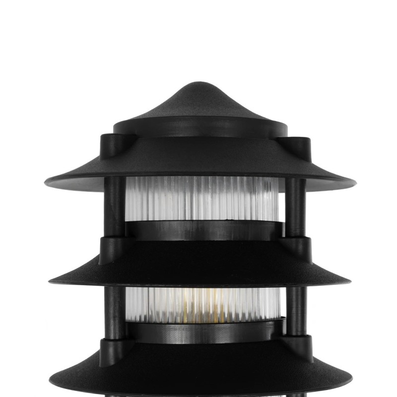 GloboStar® LANTERNA 203-0244 Μοντέρνο Επιτοίχιο Φωτιστικό Φαναράκι Μονόφωτο 1 x E27 IP44 Μαύρο Πλαστικό Σώμα - Μ24 x Π16 x Υ27.5cm