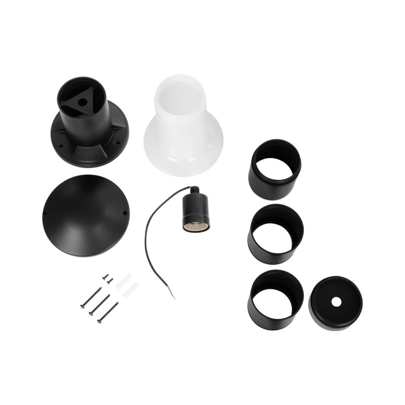 GloboStar® GARDENIO 203-0248 Μοντέρνο Επιδαπέδιο Φωτιστικό Μονόφωτο 1 x E27 IP44 Μαύρο Πλαστικό Σώμα - Μ15 x Π15 x Υ57cm