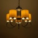GLOBOSTAR® TRITON 203-0253 Vintage Κρεμαστό Φωτιστικό Οροφής με Ντουί 5 x E27 AC 220-240V IP20 - Μαύρο & Μπεζ - Μ50 x Π50 x Υ48cm GloboStar® TRITON 203-0253 Vintage Κρεμαστό Φωτιστικό Καπέλο Πολύφωτο 5 x E27 IP20 Μαύρο Μέταλλο με Μπέζ Ύφασμα - Μ50 x Π50 x Υ48cm