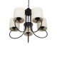 GLOBOSTAR® TRITON 203-0253 Vintage Κρεμαστό Φωτιστικό Οροφής με Ντουί 5 x E27 AC 220-240V IP20 - Μαύρο & Μπεζ - Μ50 x Π50 x Υ48cm GloboStar® TRITON 203-0253 Vintage Κρεμαστό Φωτιστικό Καπέλο Πολύφωτο 5 x E27 IP20 Μαύρο Μέταλλο με Μπέζ Ύφασμα - Μ50 x Π50 x Υ48cm