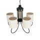 GLOBOSTAR® TRITON 203-0253 Vintage Κρεμαστό Φωτιστικό Οροφής με Ντουί 5 x E27 AC 220-240V IP20 - Μαύρο & Μπεζ - Μ50 x Π50 x Υ48cm GloboStar® TRITON 203-0253 Vintage Κρεμαστό Φωτιστικό Καπέλο Πολύφωτο 5 x E27 IP20 Μαύρο Μέταλλο με Μπέζ Ύφασμα - Μ50 x Π50 x Υ48cm