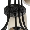 GloboStar® TRITON 203-0253 Vintage Κρεμαστό Φωτιστικό Καπέλο Πολύφωτο 5 x E27 IP20 Μαύρο Μέταλλο με Μπέζ Ύφασμα - Μ50 x Π50 x Υ48cm