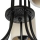 GLOBOSTAR® TRITON 203-0253 Vintage Κρεμαστό Φωτιστικό Οροφής με Ντουί 5 x E27 AC 220-240V IP20 - Μαύρο & Μπεζ - Μ50 x Π50 x Υ48cm GloboStar® TRITON 203-0253 Vintage Κρεμαστό Φωτιστικό Καπέλο Πολύφωτο 5 x E27 IP20 Μαύρο Μέταλλο με Μπέζ Ύφασμα - Μ50 x Π50 x Υ48cm