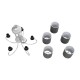 GLOBOSTAR® TRITON 203-0255 Vintage Κρεμαστό Φωτιστικό Οροφής με Ντουί 5 x E27 AC 220-240V IP20 - Ασημί & Γκρι - Μ50 x Π50 x Υ48cm GloboStar® TRITON 203-0255 Vintage Κρεμαστό Φωτιστικό Καπέλο Πολύφωτο 5 x E27 IP20 Ασημί Μέταλλο με Γκρι Ύφασμα - Μ50 x Π50 x Υ48cm