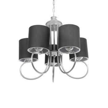 GLOBOSTAR® TRITON 203-0255 Vintage Κρεμαστό Φωτιστικό Οροφής με Ντουί 5 x E27 AC 220-240V IP20 - Ασημί & Γκρι - Μ50 x Π50 x Υ48cm