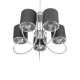 GLOBOSTAR® TRITON 203-0255 Vintage Κρεμαστό Φωτιστικό Οροφής με Ντουί 5 x E27 AC 220-240V IP20 - Ασημί & Γκρι - Μ50 x Π50 x Υ48cm GloboStar® TRITON 203-0255 Vintage Κρεμαστό Φωτιστικό Καπέλο Πολύφωτο 5 x E27 IP20 Ασημί Μέταλλο με Γκρι Ύφασμα - Μ50 x Π50 x Υ48cm