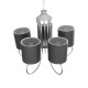 GLOBOSTAR® TRITON 203-0255 Vintage Κρεμαστό Φωτιστικό Οροφής με Ντουί 5 x E27 AC 220-240V IP20 - Ασημί & Γκρι - Μ50 x Π50 x Υ48cm GloboStar® TRITON 203-0255 Vintage Κρεμαστό Φωτιστικό Καπέλο Πολύφωτο 5 x E27 IP20 Ασημί Μέταλλο με Γκρι Ύφασμα - Μ50 x Π50 x Υ48cm