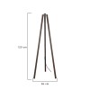 GloboStar® TRIPOD 203-0257 Μοντέρνο Επιδαπέδιο Φωτιστικό Μονόφωτο 1 x E27 IP20 Καφέ Ξύλο - Μ38 x Π38 x Υ120cm