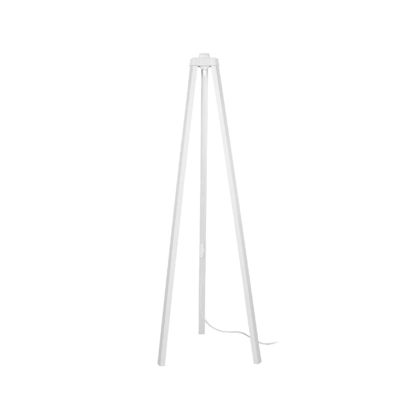 GloboStar® TRIPOD 203-0259 Μοντέρνο Επιδαπέδιο Φωτιστικό Μονόφωτο 1 x E27 IP20 Λευκό Ξύλο - Μ38 x Π38 x Υ120cm