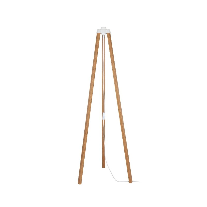 GloboStar® TRIPOD 203-0260 Μοντέρνο Επιδαπέδιο Φωτιστικό Μονόφωτο 1 x E27 IP20 Μπέζ Ξύλο - Μ38 x Π38 x Υ120cm